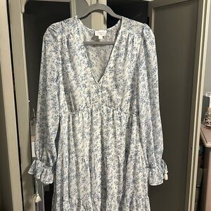 Morning Lavendar long sleeve floral maxi dress